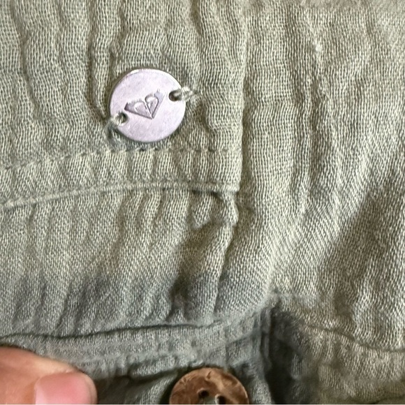 Roxy Green Wide Leg Pants with Relaxed Fit 100% cotton - Picture 14 of 14